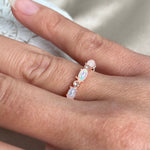 Women's Rose Gold Eternity White Opal Ring