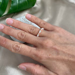 Women's Rose Gold Eternity White Opal Ring