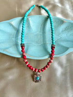 Women's Coral & Turquoise layering Necklaces