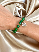 Women's Green Jade Psalms 103 Protection Bracelet, Green Beaded Gemstone Bracelet