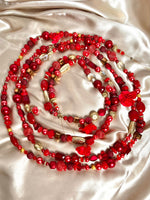 Red and Gold Luxe Beaded Garland