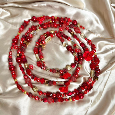 Red and Gold Luxe Beaded Garland