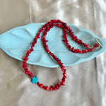 Women's Coral & Turquoise layering Necklaces