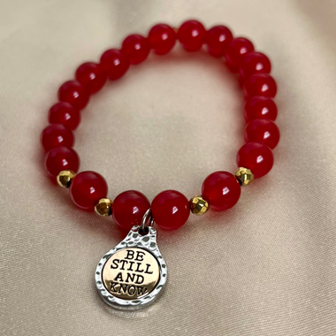 Red Jade Psalms 46 Bracelet