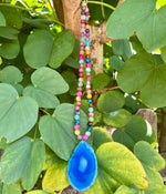 Rainbow Agate Statement Necklace