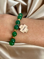 Women's Green Jade Psalms 103 Protection Bracelet, Green Beaded Gemstone Bracelet