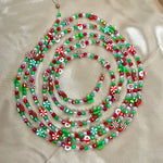 8FT Small Beaded Christmas Garland, Santa Presents Candy Garland