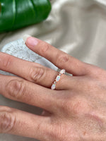 Women's Rose Gold Eternity White Opal Ring