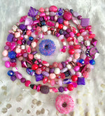 Pink and Purple Beaded Donut Garland, Party Decor