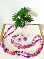 Pink and Purple Beaded Donut Garland, Party Decor