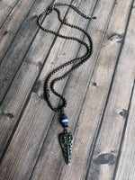 Men's Hematite Arrowhead Necklace