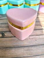 Ceramic Heart Jewelry Box ~ Heart Decor ~ Trinket Box