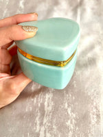 Ceramic Heart Jewelry Box ~ Heart Decor ~ Trinket Box