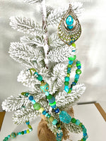 Luxe Blue Green Garland Holiday Decor