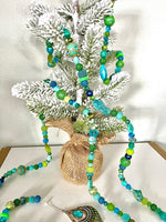 Luxe Blue Green Garland Holiday Decor