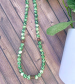 Prosperity Necklace ~ Green Agate Gemstone Beaded Necklace