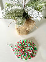 8FT Small Beaded Christmas Garland, Santa Presents Candy Garland