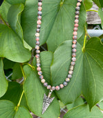 Men's Leopard Jasper Beaded Gemstone Arrowhead Necklace