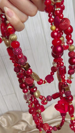 Red and Gold Luxe Beaded Garland