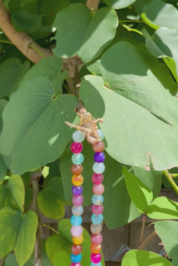 Rainbow Agate Statement Necklace