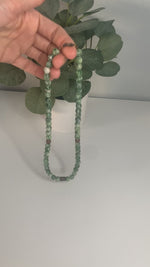 Prosperity Necklace ~ Green Agate Gemstone Beaded Necklace