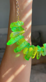 Raw Green quartz Statement Necklace