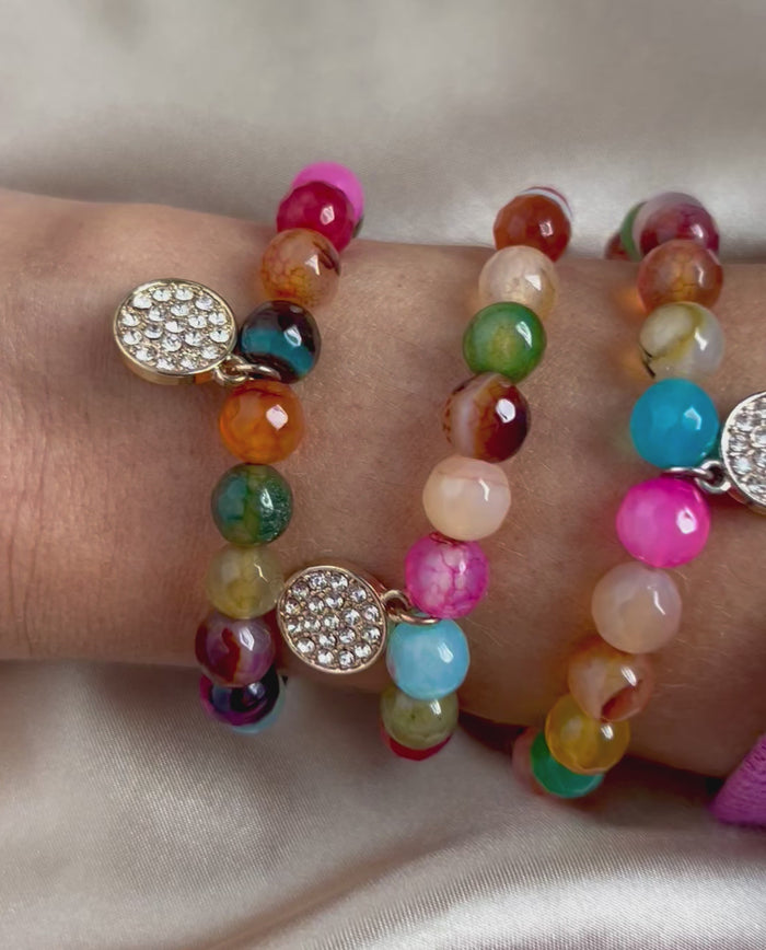 Women's Success & Motivation Rainbow Agate Bracelet