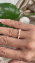 Women's Rose Gold Eternity White Opal Ring