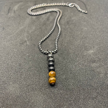 Men's Gemstone Pendant Necklace|EMF Protection Necklace|TwelveGemStones