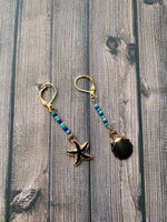 Seashell and Starfish Leverback Earrings | TwelveGemStones