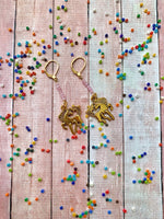 Girls Beaded Pony Dangle Earrings