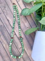 Prosperity Necklace ~ Green Agate Gemstone Beaded Necklace