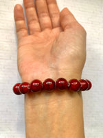 Men's Ruby Quartzite Bracelet, Men's Cross Beaded Bracelet